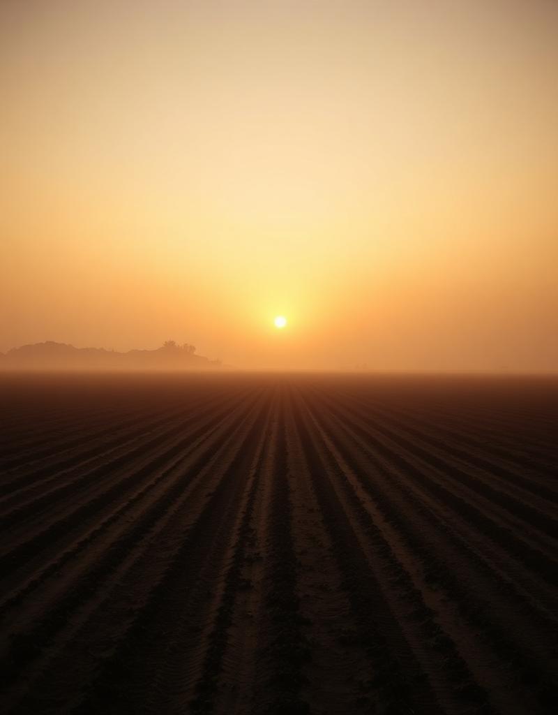 Plantação ao amanhecer no interior do Brasil